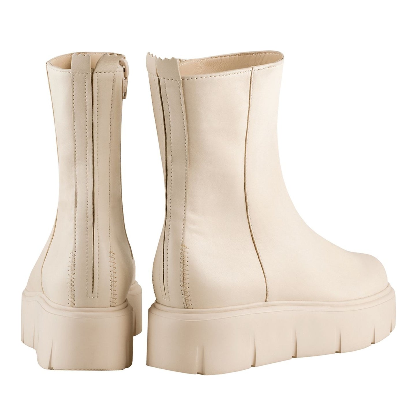 Buster Women's Beige Wedge Ankle Boots