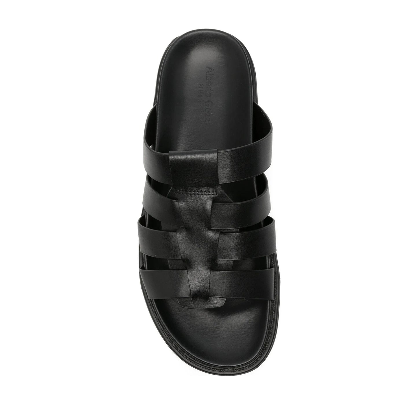 Men's Black Wedge Open-Toe Slippers