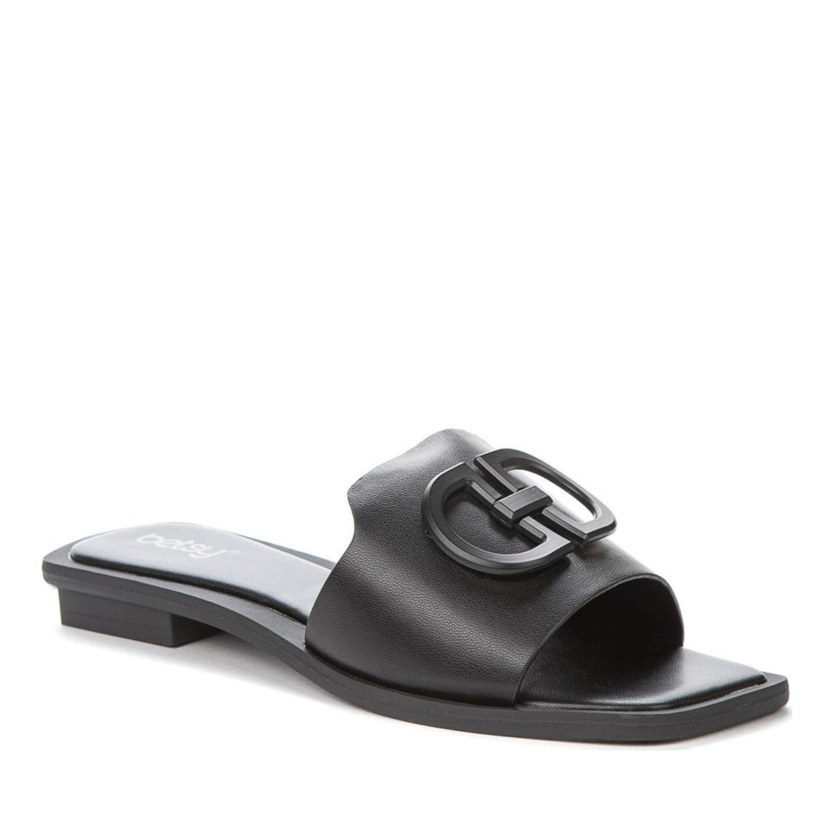 black casual open slippers