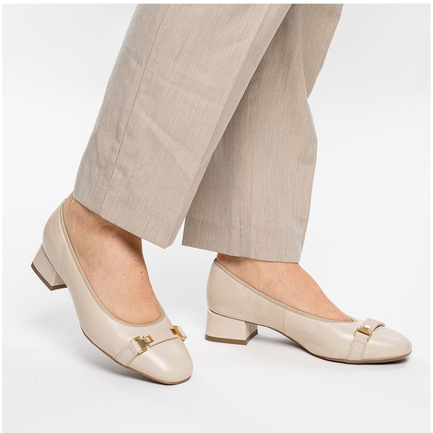 Graz Women's Beige Open-Toe Ballet Flats