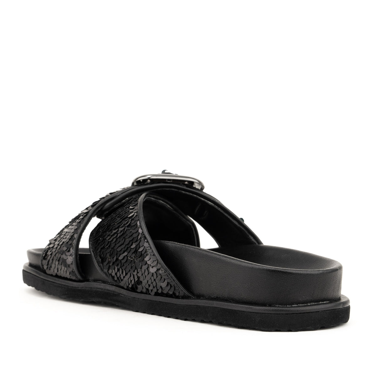 black casual open slippers