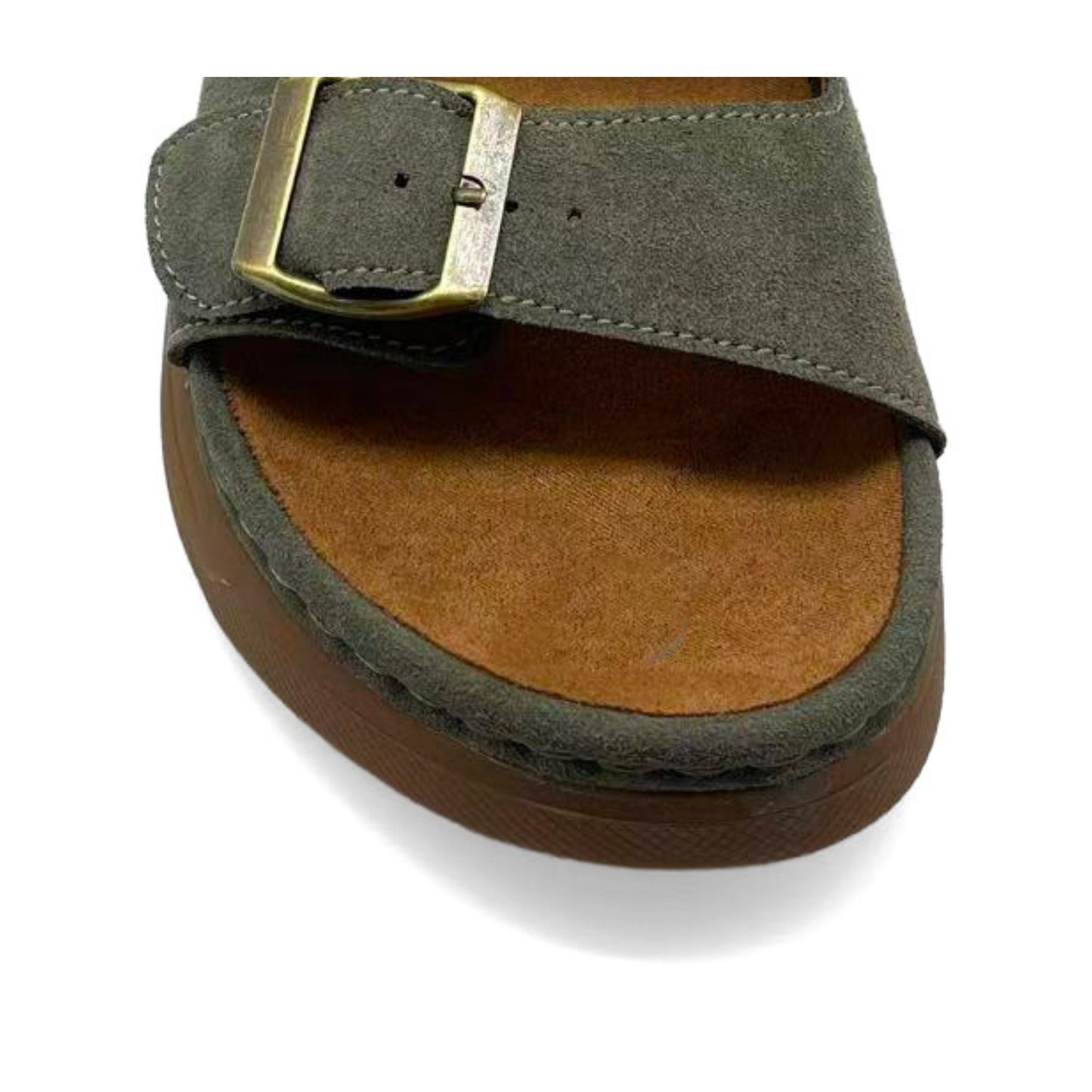 Women's Green Wedge Open-Toe Sandals