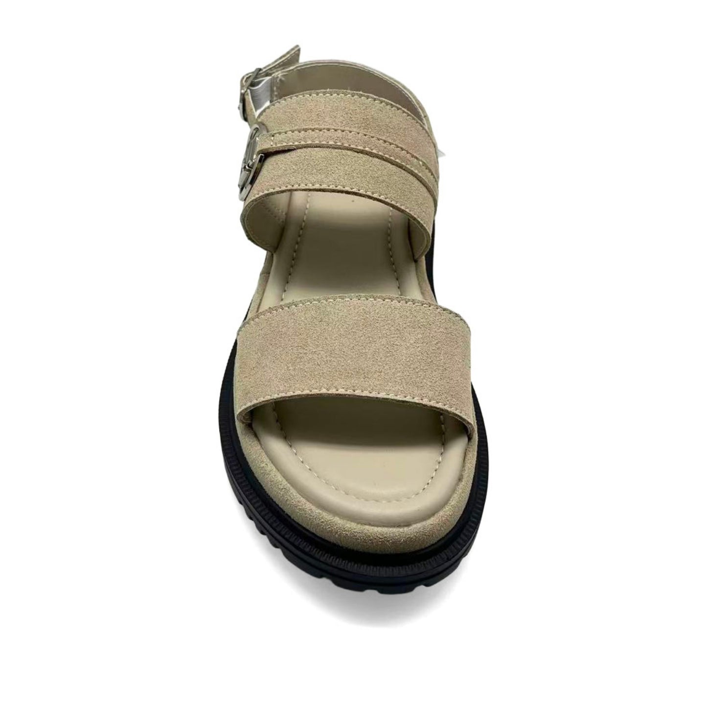 Women's Beige Wedge Open-Toe Sandals