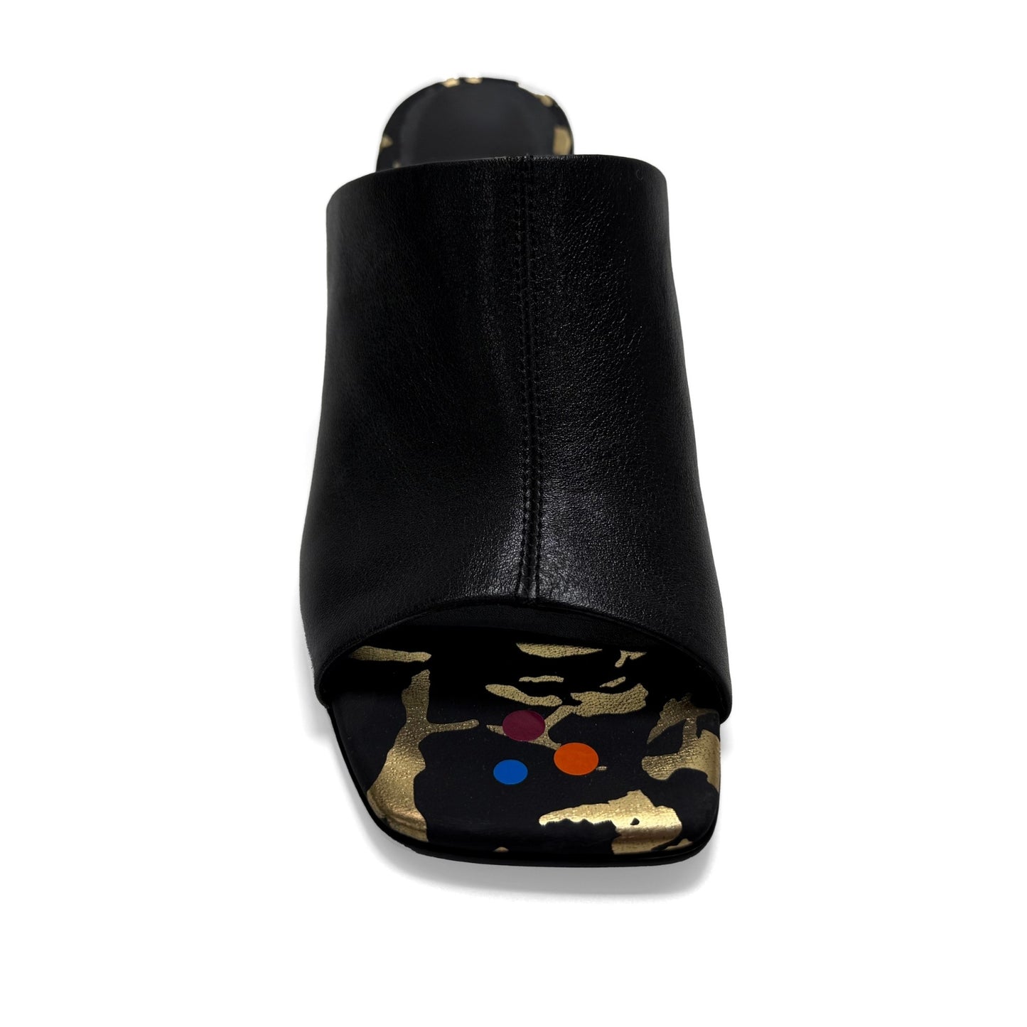 Women's Black Open-Toe Slippers
