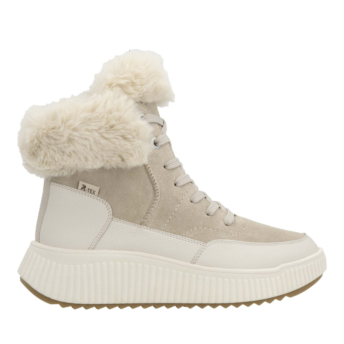 Women's Beige Mid Height Ankle Boots