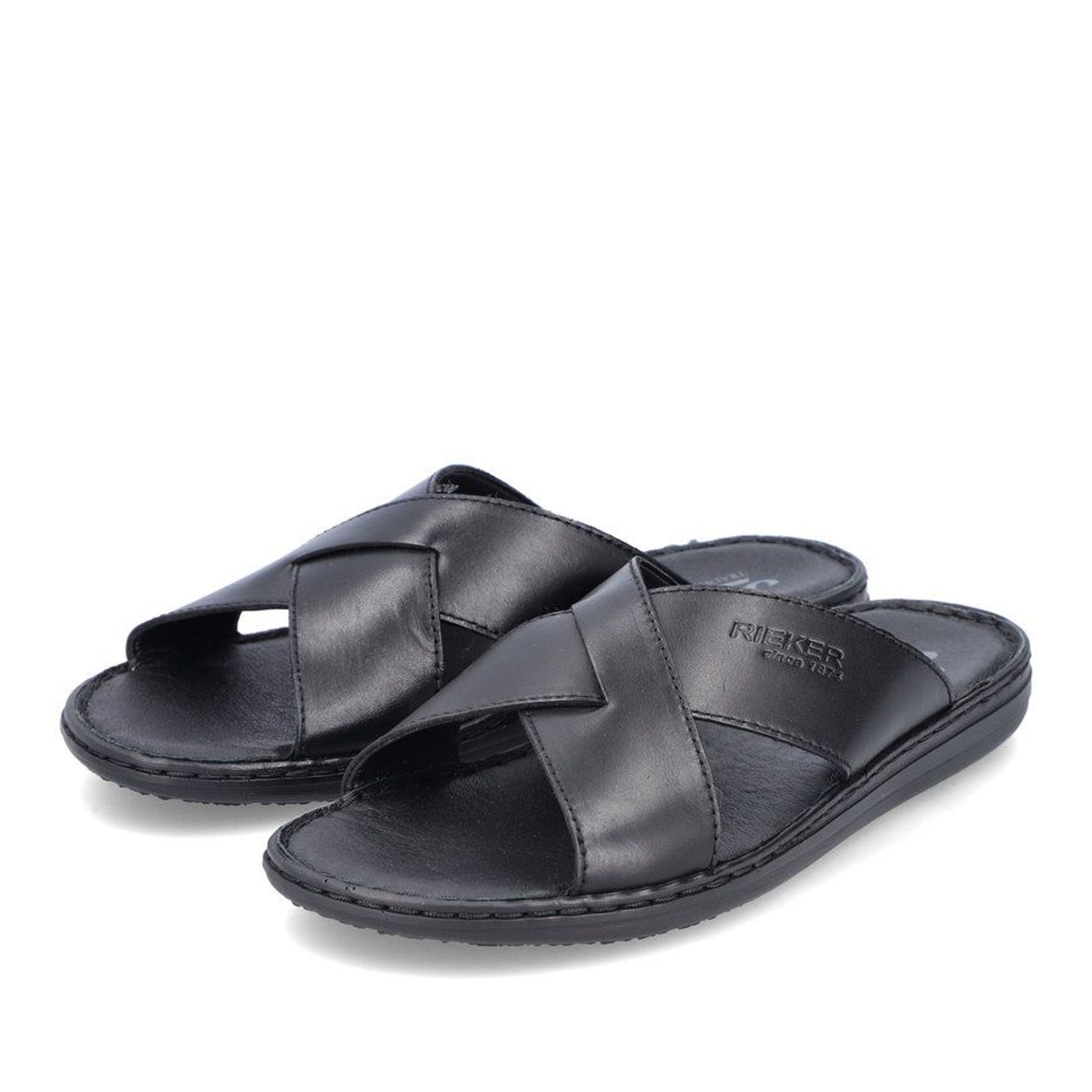 Men's Black Open-Toe Slippers