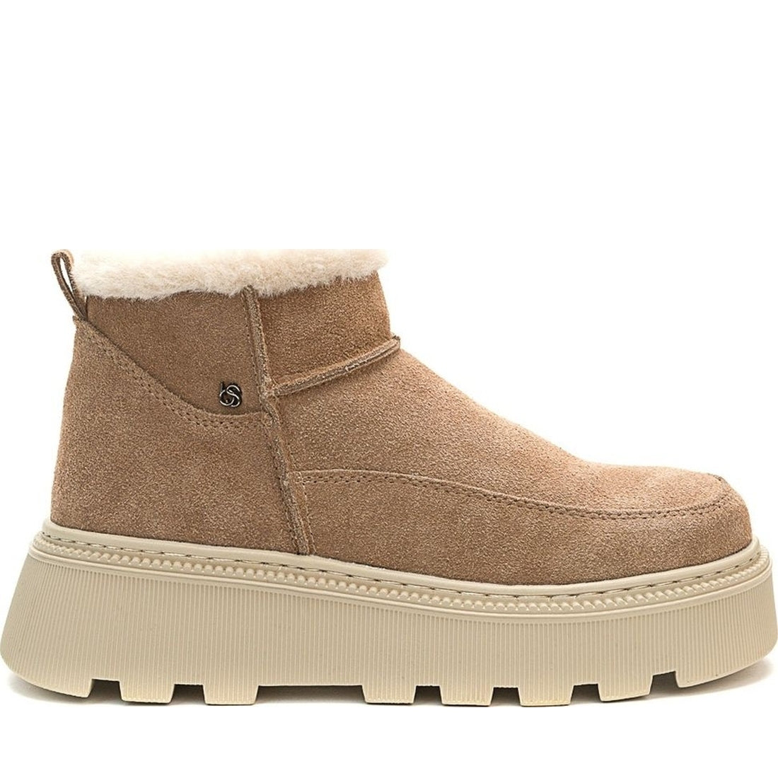 brown casual closed booties