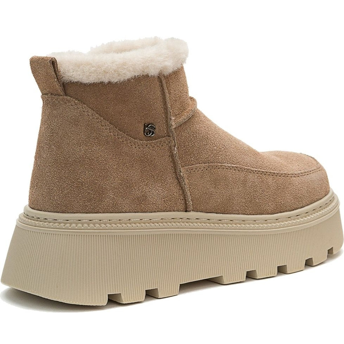 brown casual closed booties