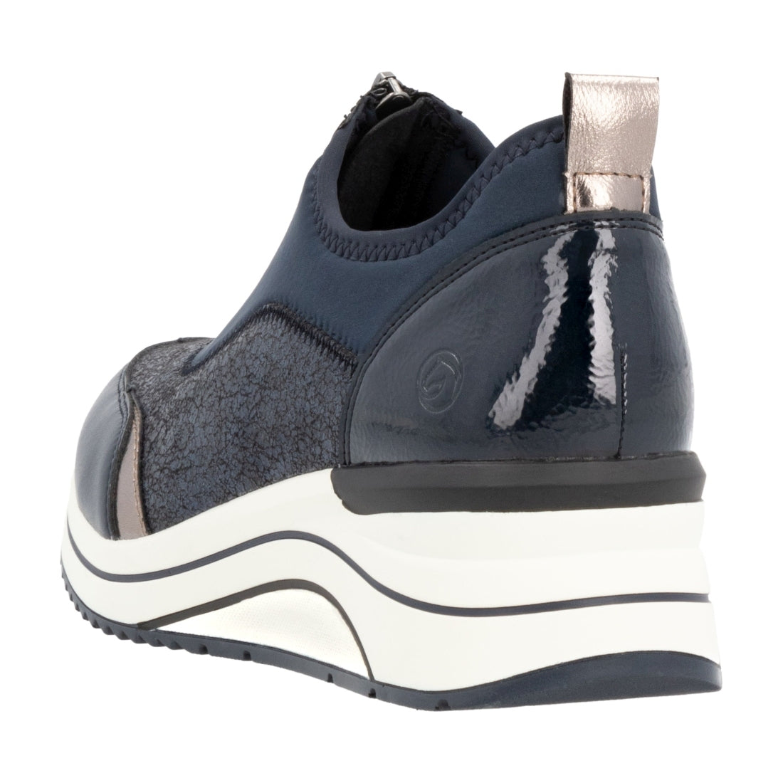 blue combination casual closed ladies shoes