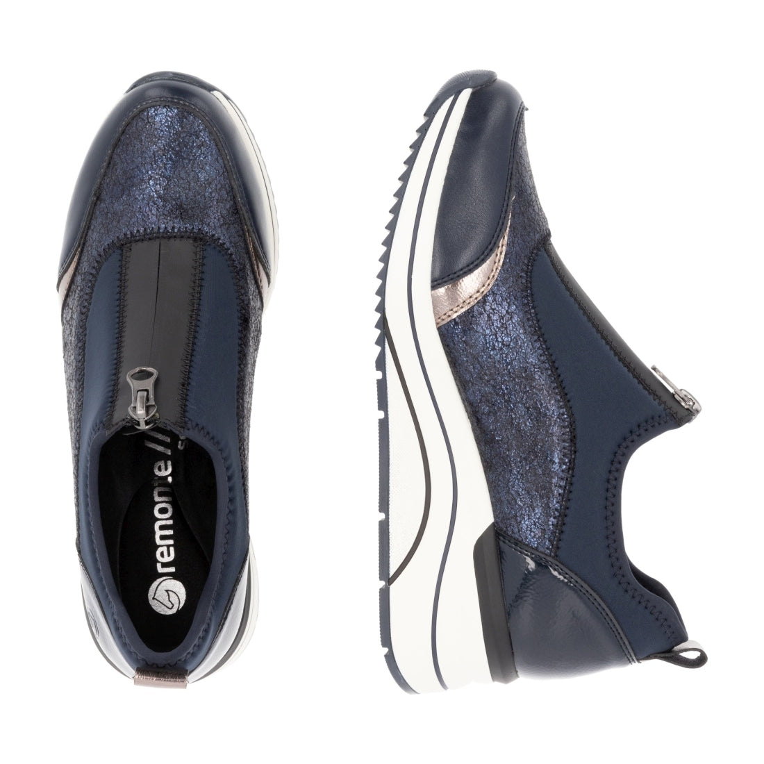 blue combination casual closed ladies shoes