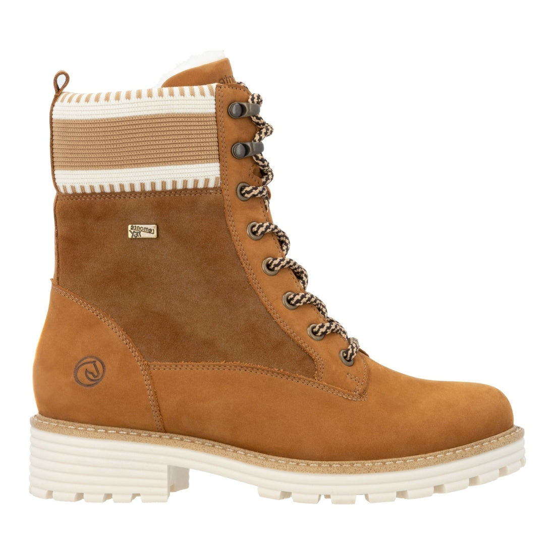 brown combination casual closed ladies mid height boots