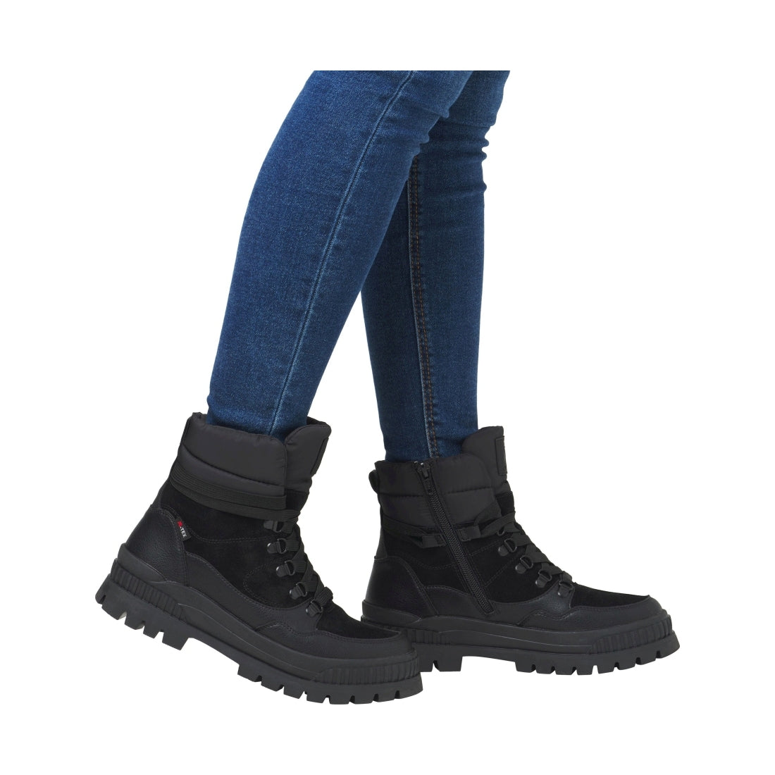black casual closed ladies mid height boots
