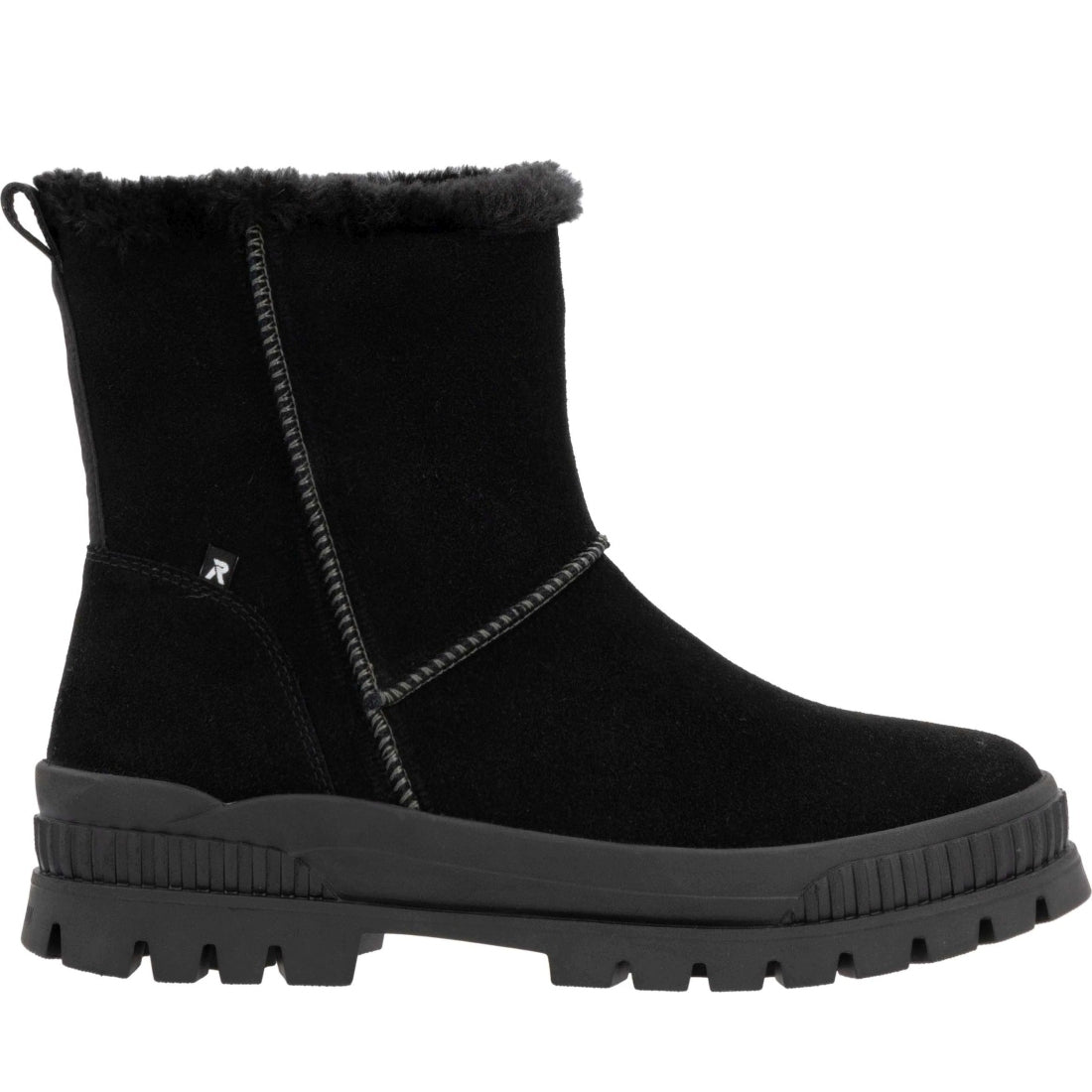 black casual closed ladies mid height boots