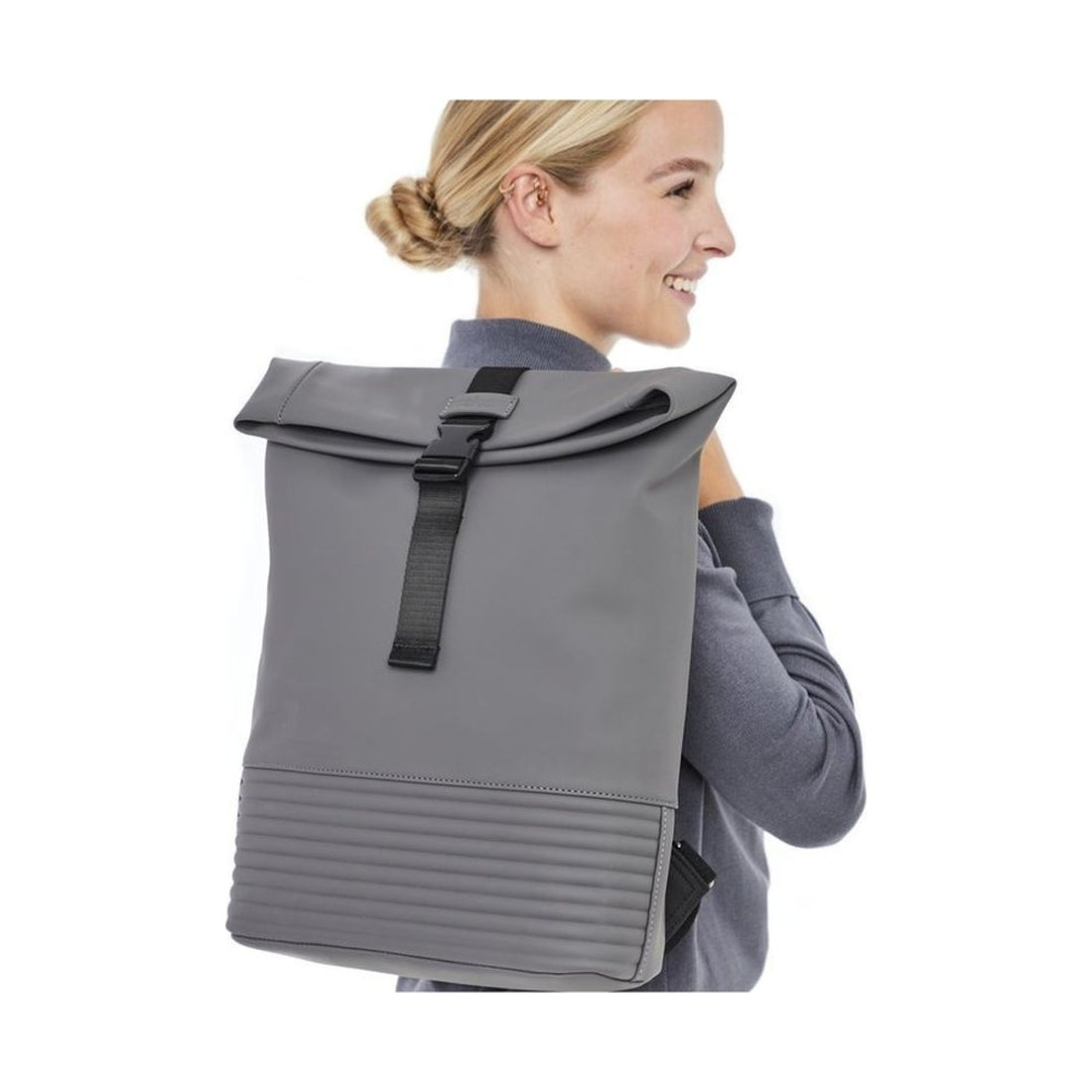 grey casual backpack