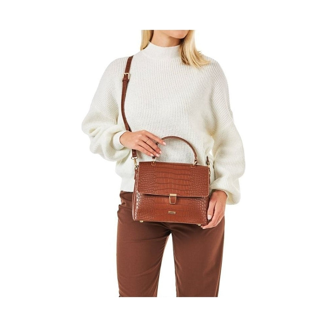 brown casual tote bag