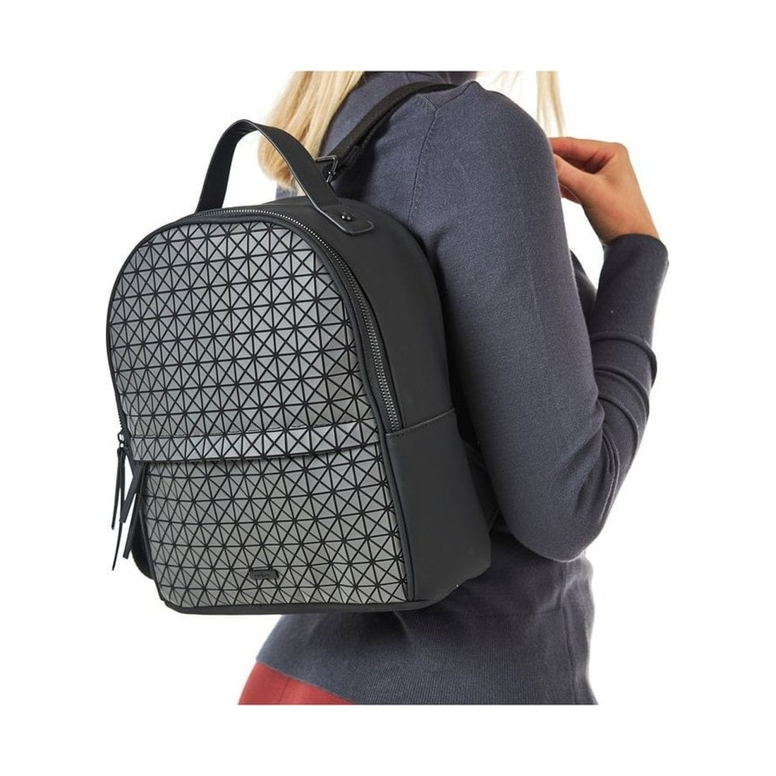grey combination casual backpack