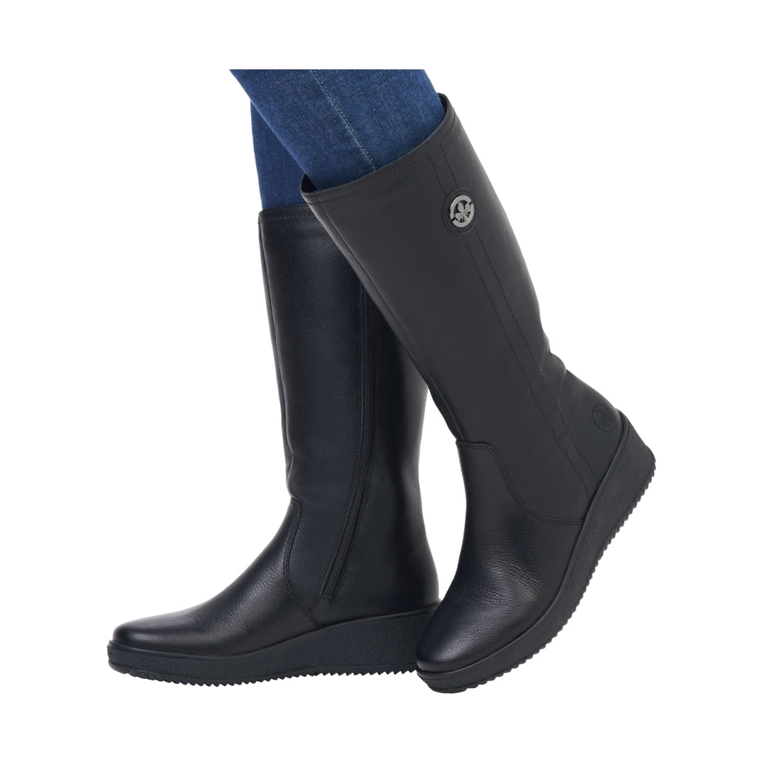black casual closed ladies' boots