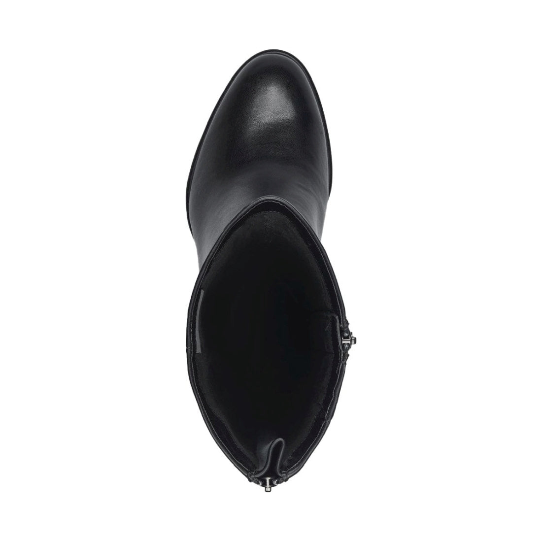 black casual closed long heeled boot