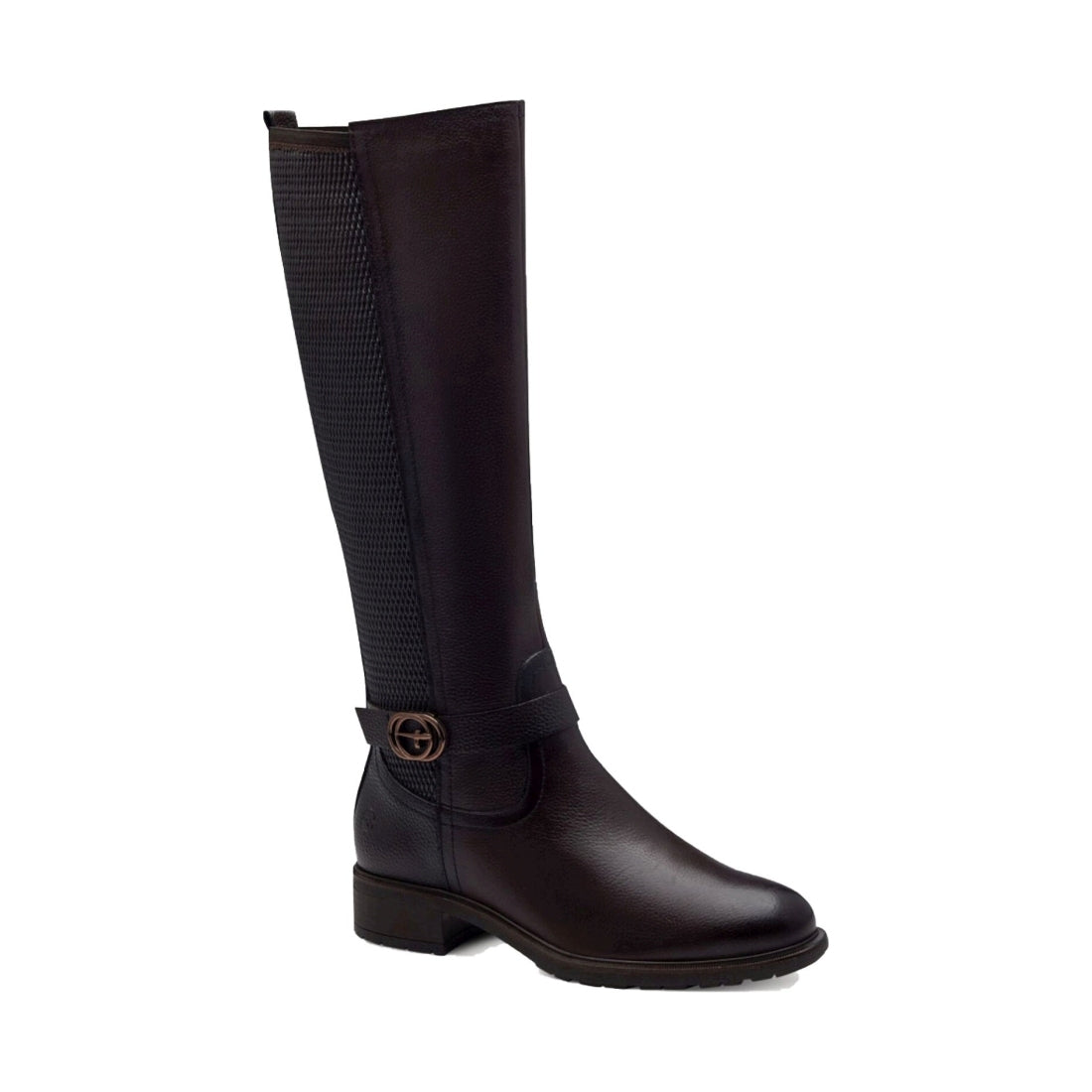 mahogany classic closed long heeled boot