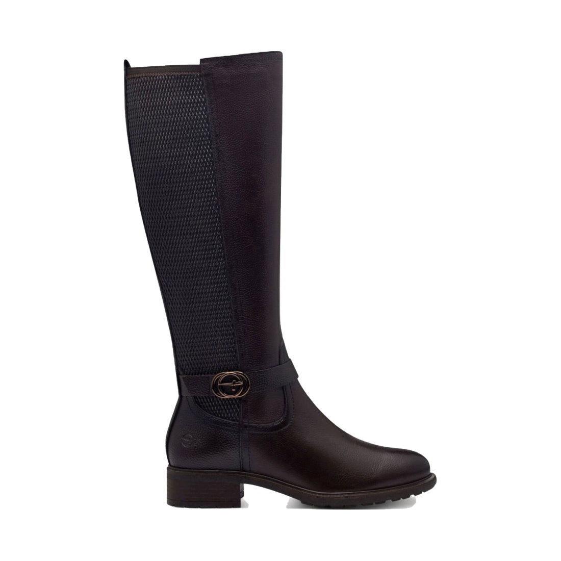 mahogany classic closed long heeled boot