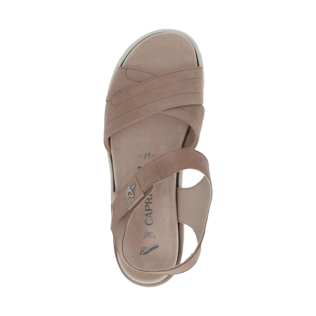 Caprice womens bark suede casual open sandals | Vilbury London