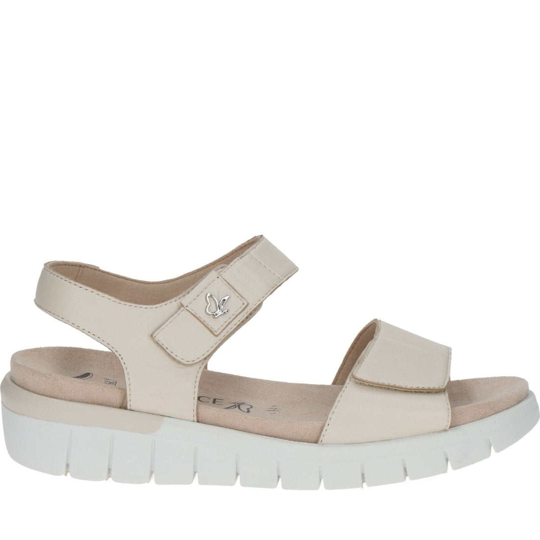 Caprice womens cream perlato casual open sandals | Vilbury London