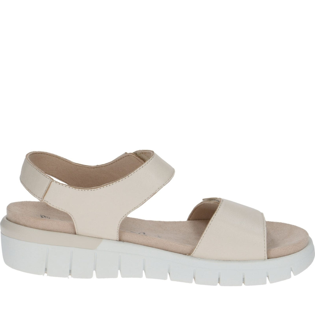 Caprice womens cream perlato casual open sandals | Vilbury London
