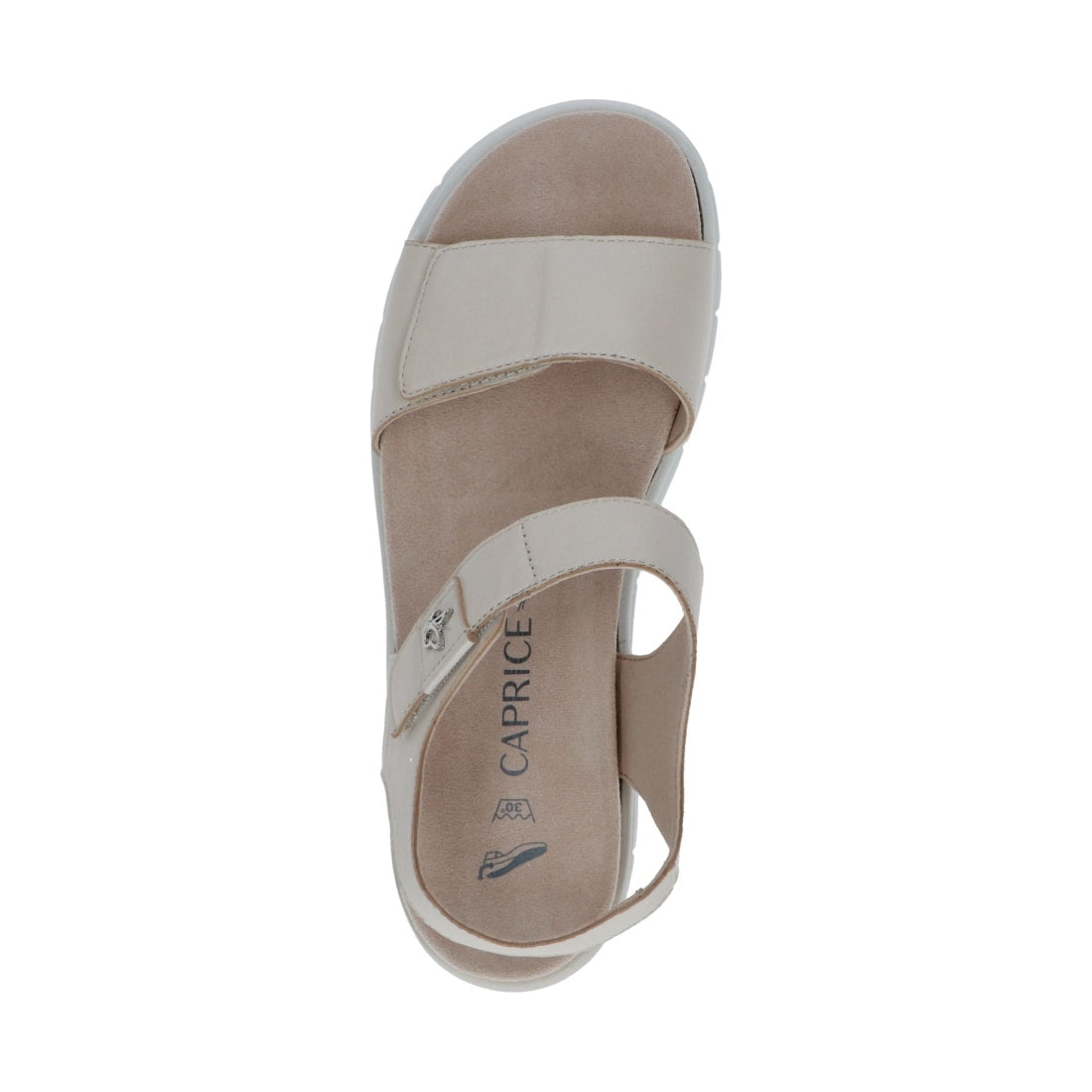 Caprice womens cream perlato casual open sandals | Vilbury London