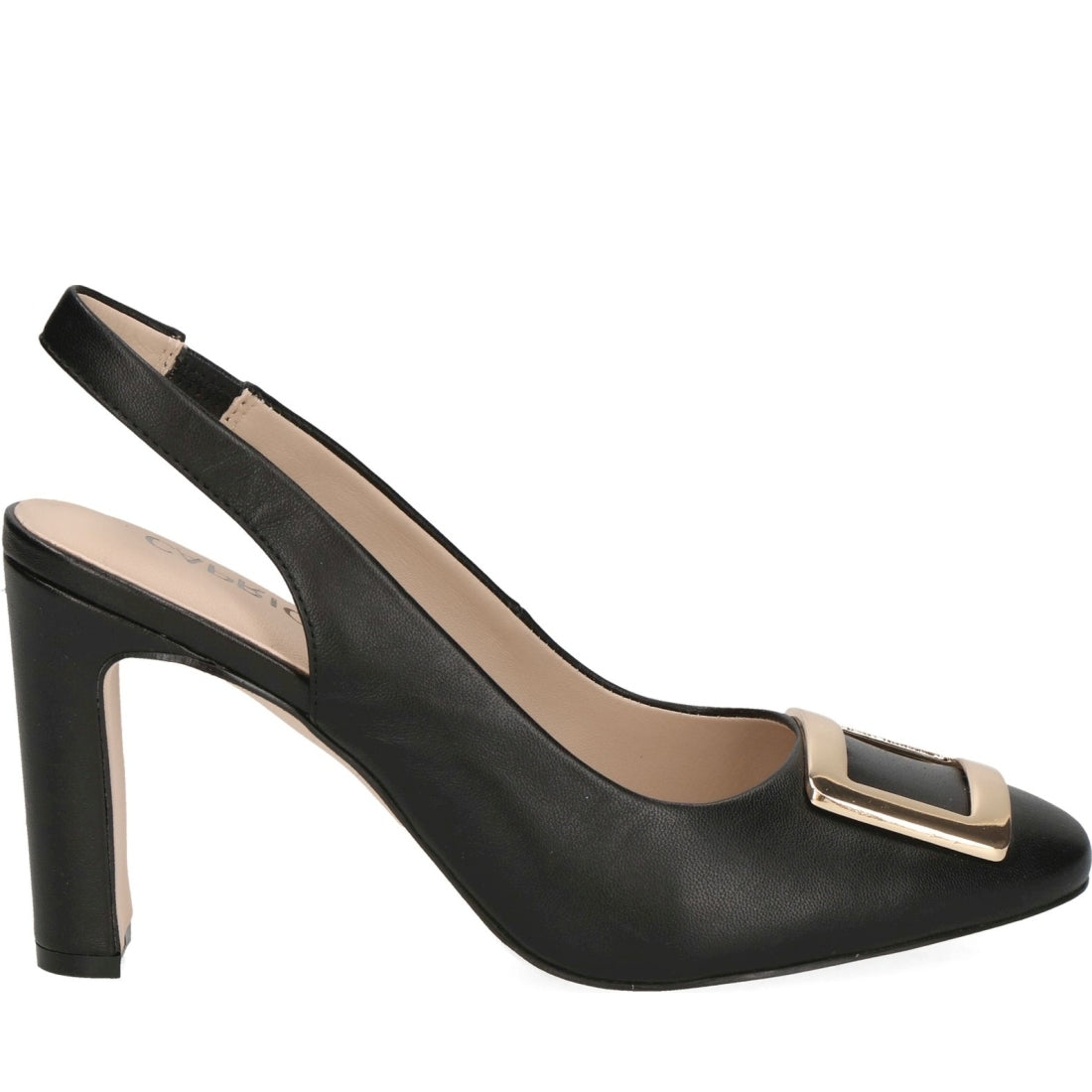 black nappa elegant part-open pumps