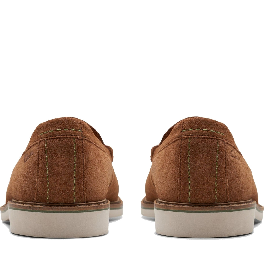 Clarks mens 1224 cola suede atticus ltslip mocasins | Vilbury London