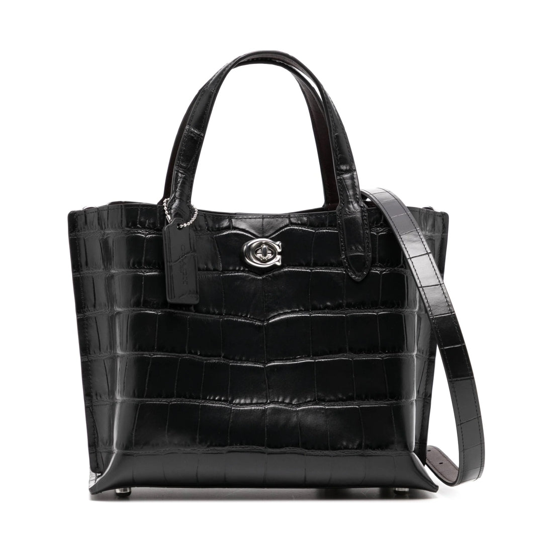 embossed croc willow tote 24