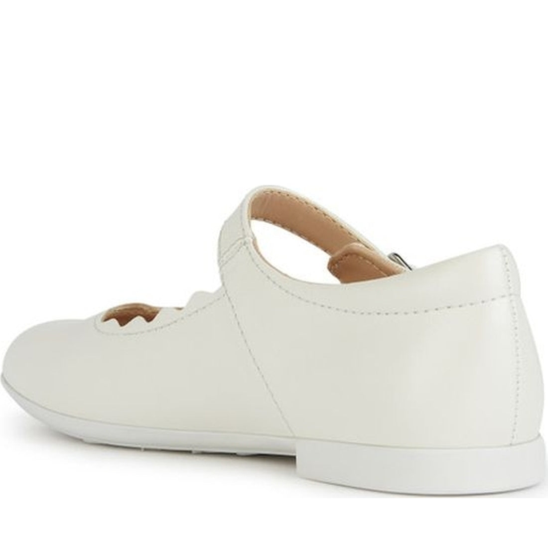 Geox girls white plie' ballerina | Vilbury London