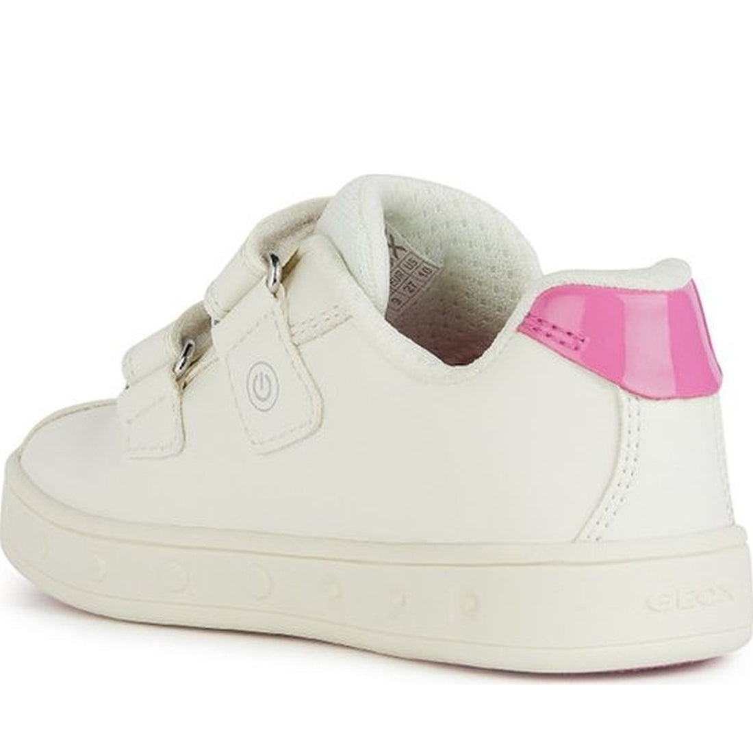 Geox girls white, fuchsia skylin sneakers | Vilbury London