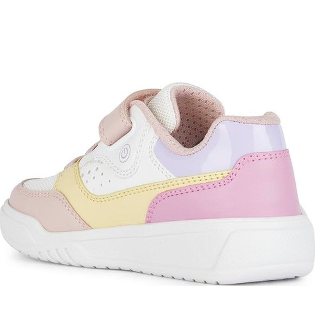 Geox girls white, multicolor illuminus sneakers | Vilbury London