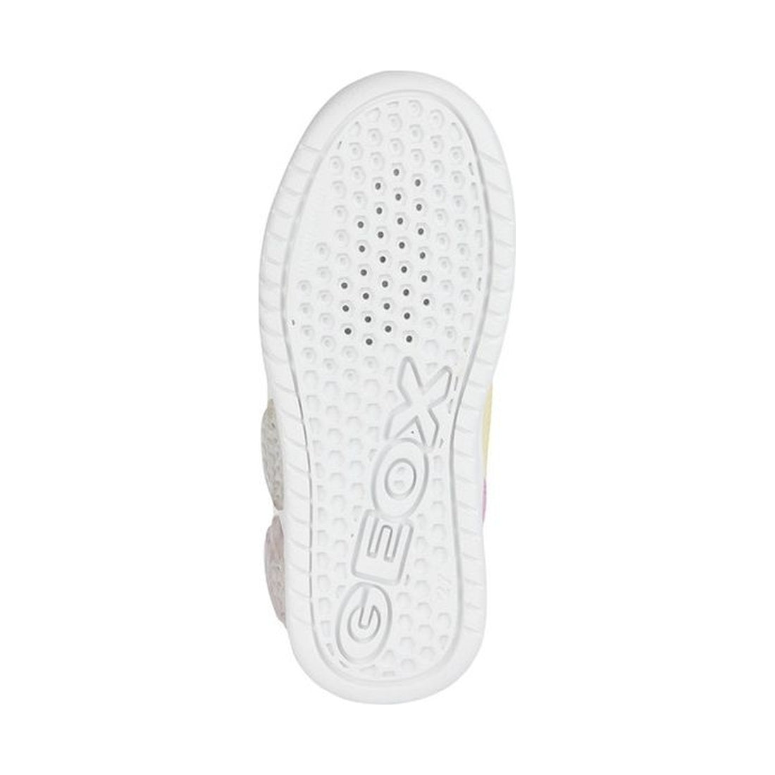 Geox girls white, multicolor illuminus sneakers | Vilbury London