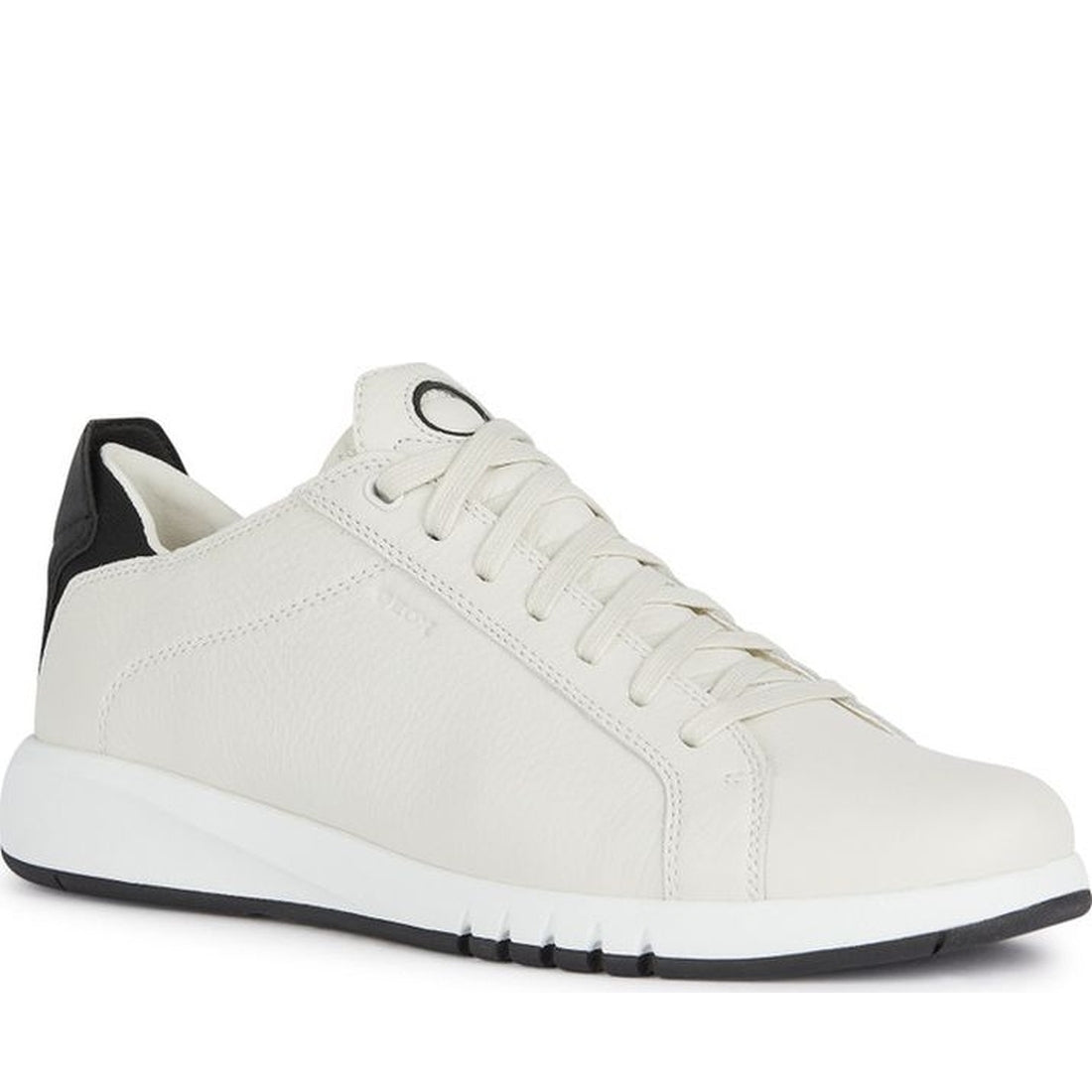 Geox mens white, black aerantis sneakers | Vilbury London