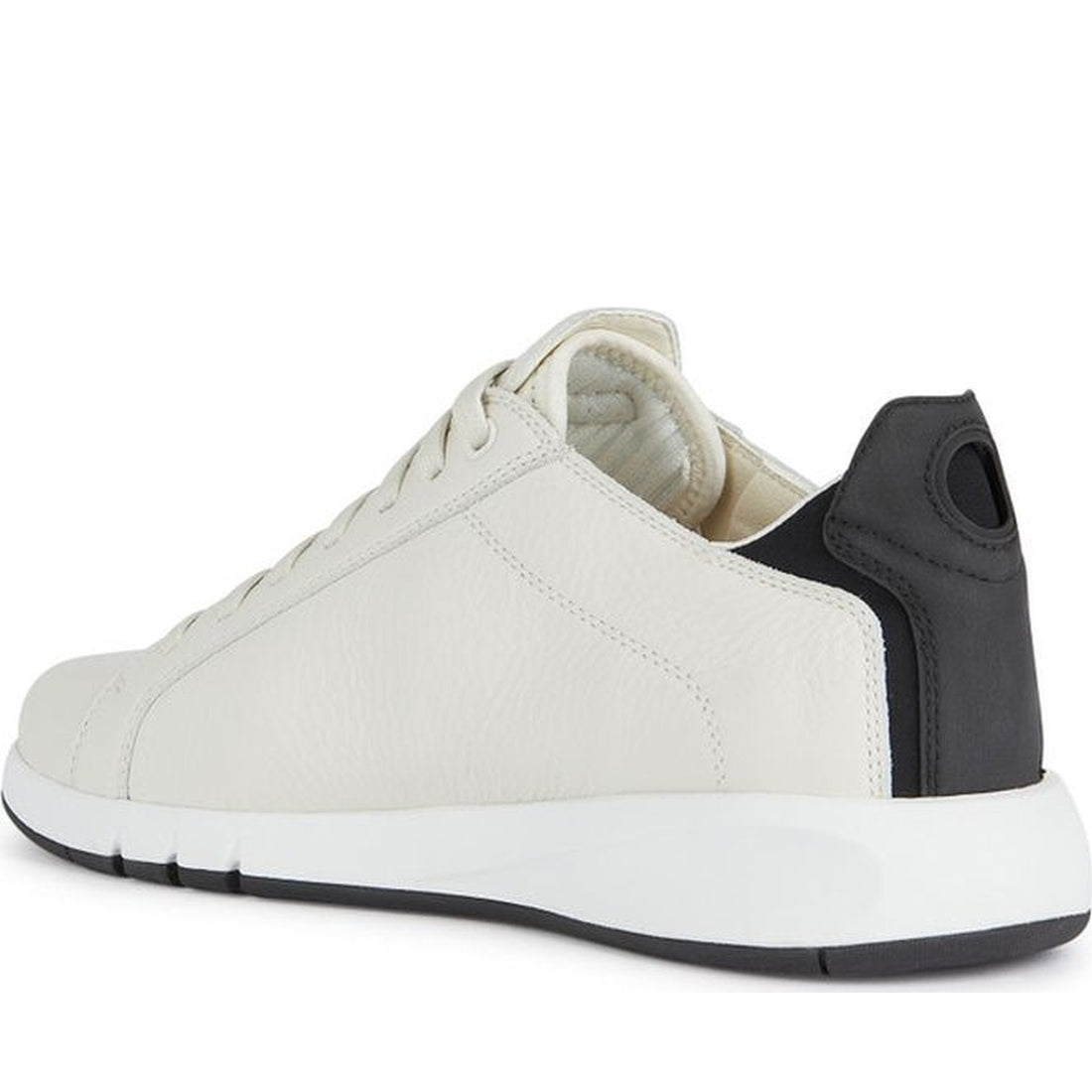 Geox mens white, black aerantis sneakers | Vilbury London