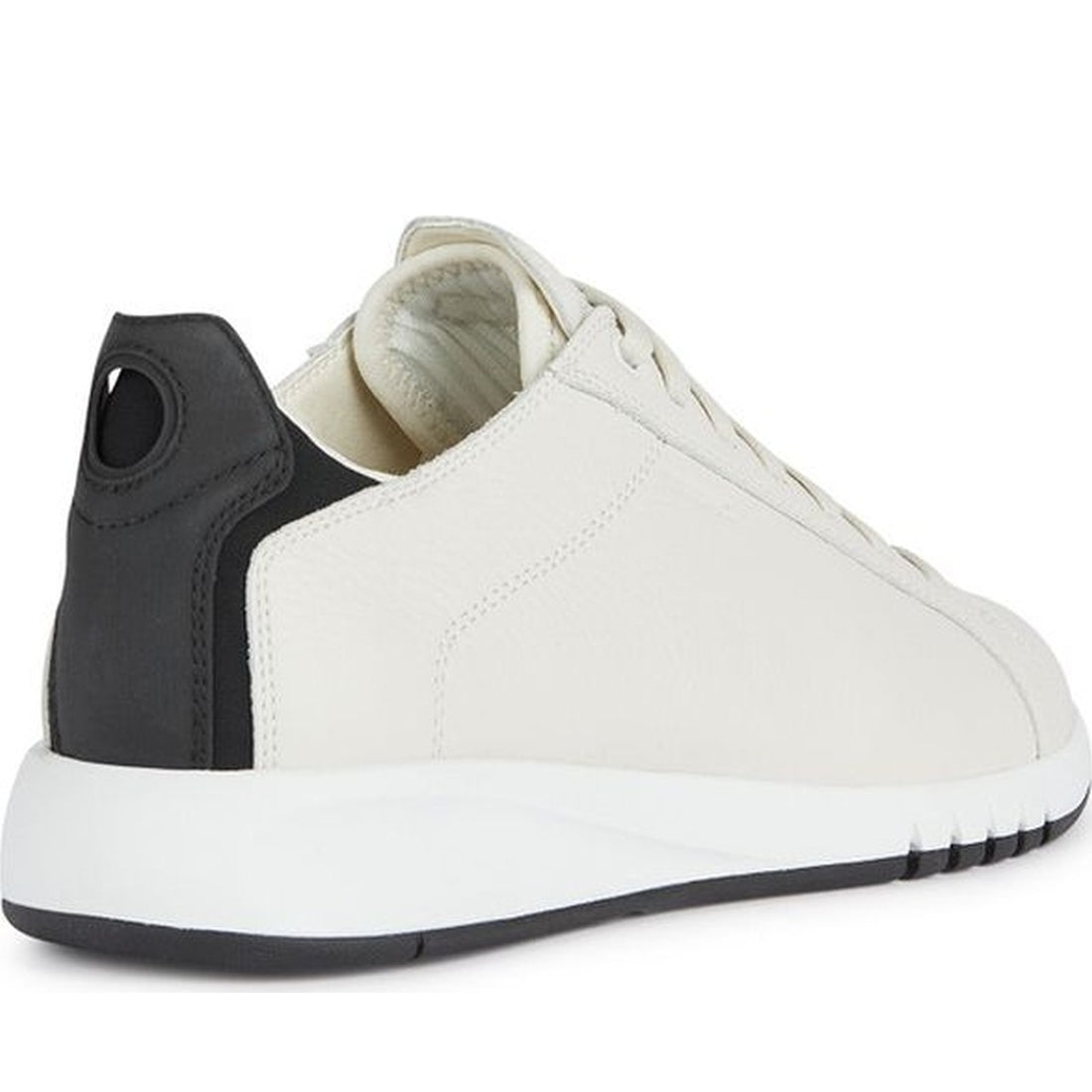 Geox mens white, black aerantis sneakers | Vilbury London