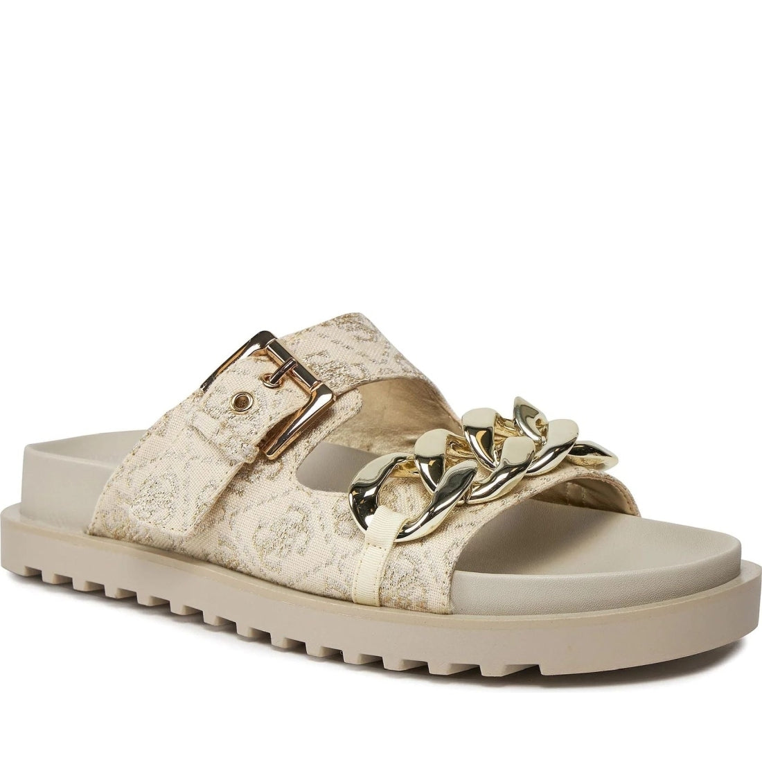 Guess womens gold fatema3 sandals | Vilbury London