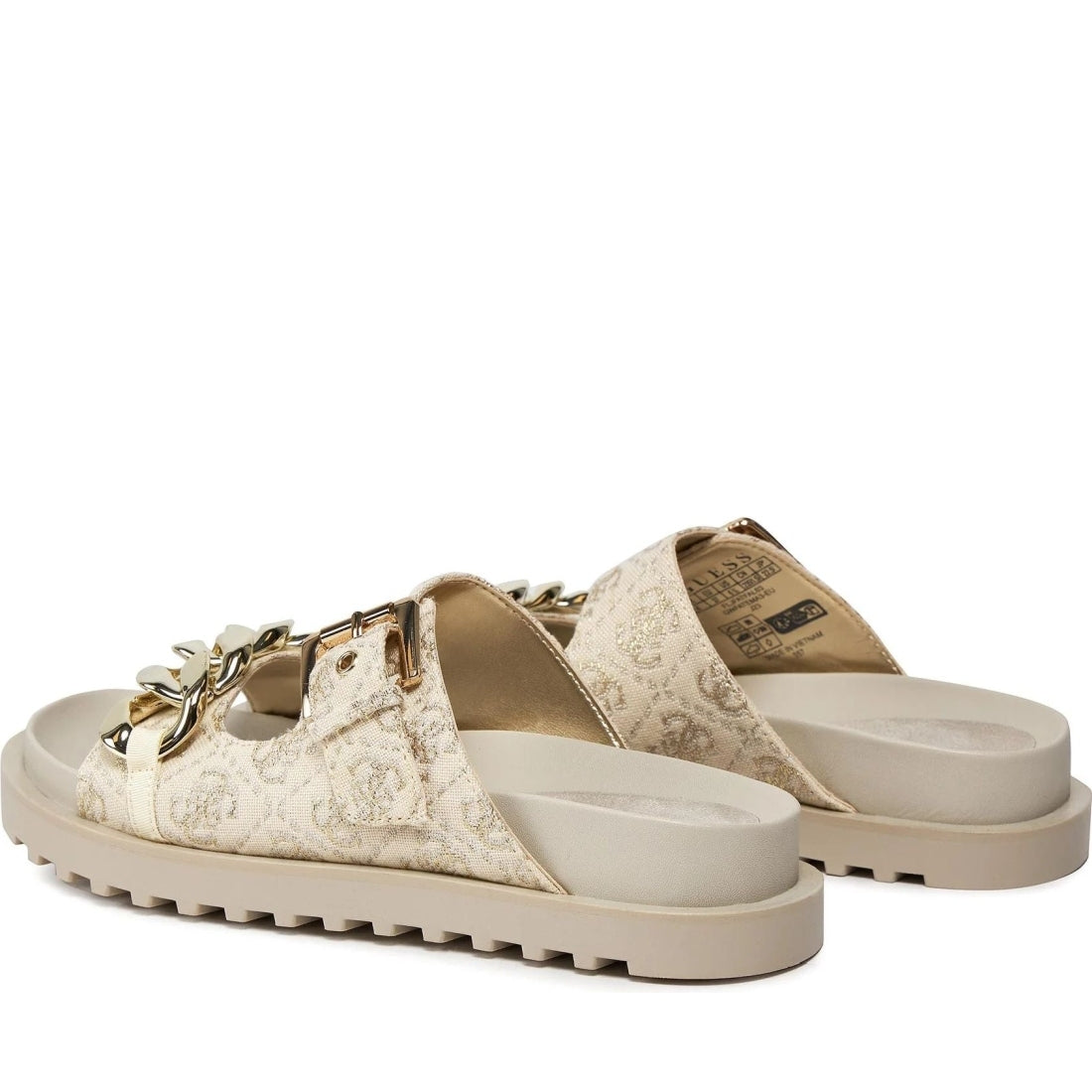 Guess womens gold fatema3 sandals | Vilbury London
