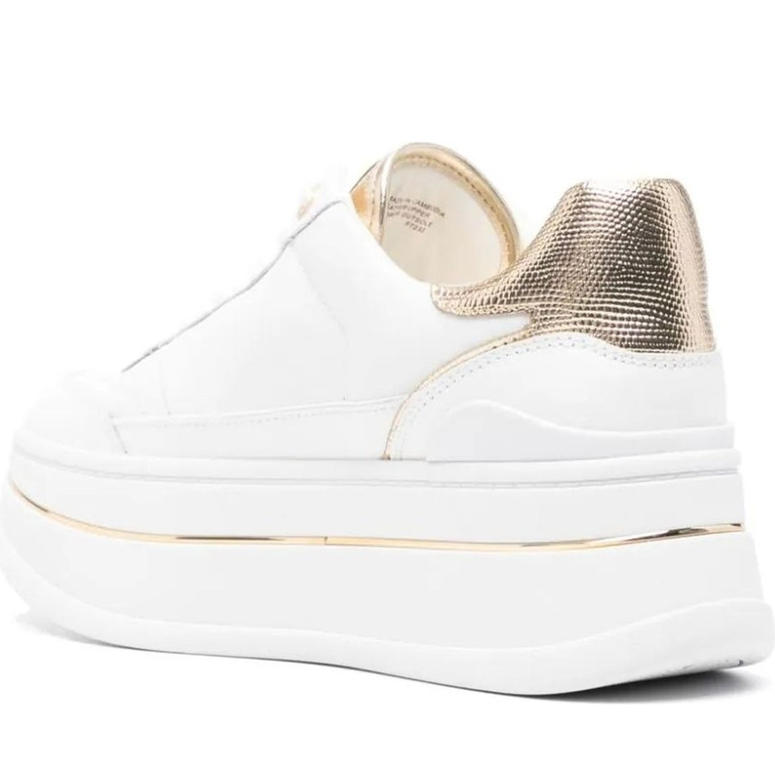Michael Kors womens pale gold hayes lace up trainers | Vilbury London