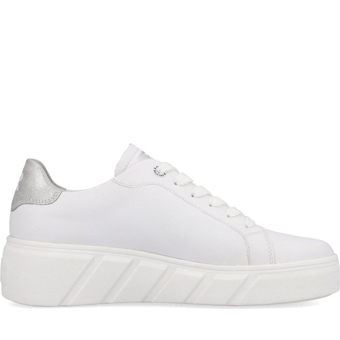 Rieker womens white leisure trainers | Vilbury London
