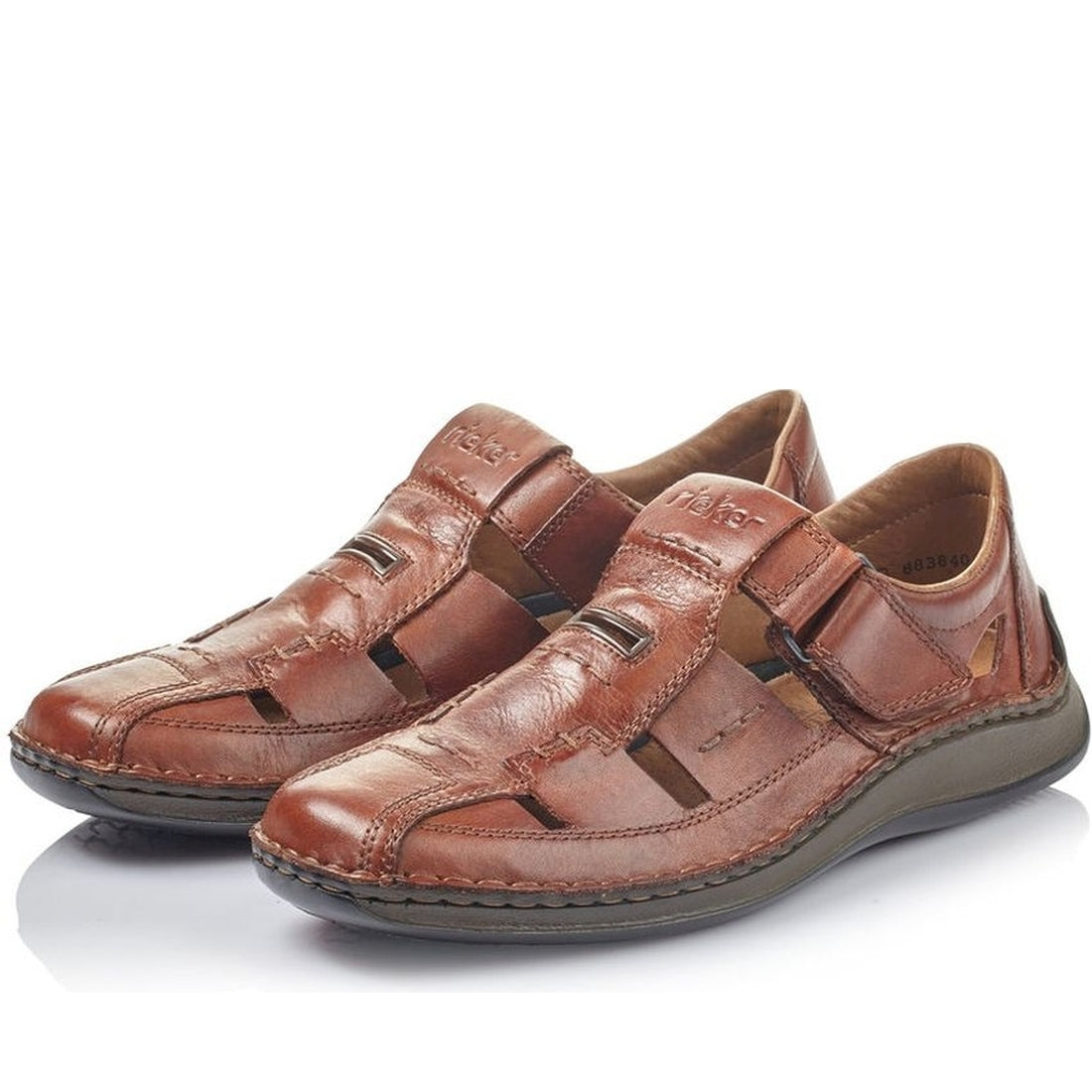 Rieker mens brown casual closed sandals | Vilbury London