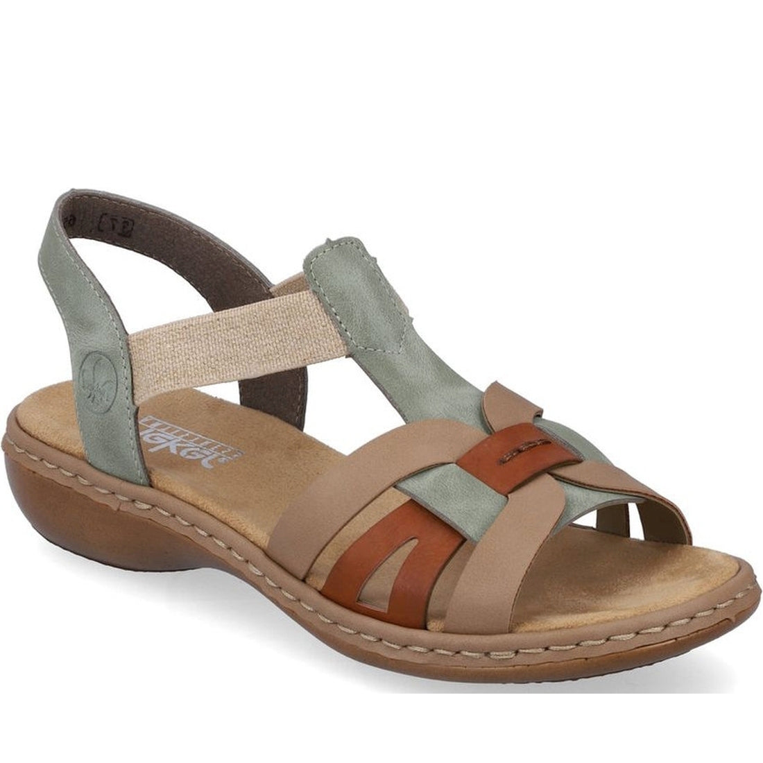 Rieker womens green casual open sandals | Vilbury London