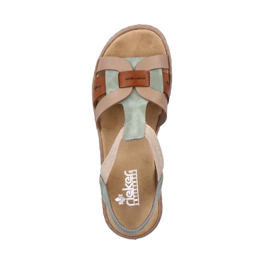 Rieker womens green casual open sandals | Vilbury London