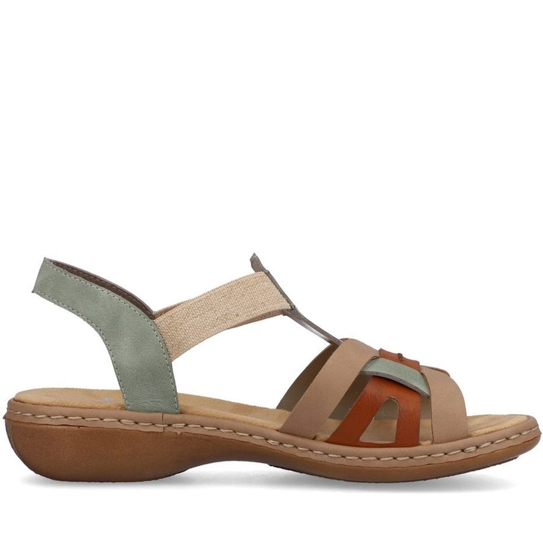 Rieker womens green casual open sandals | Vilbury London