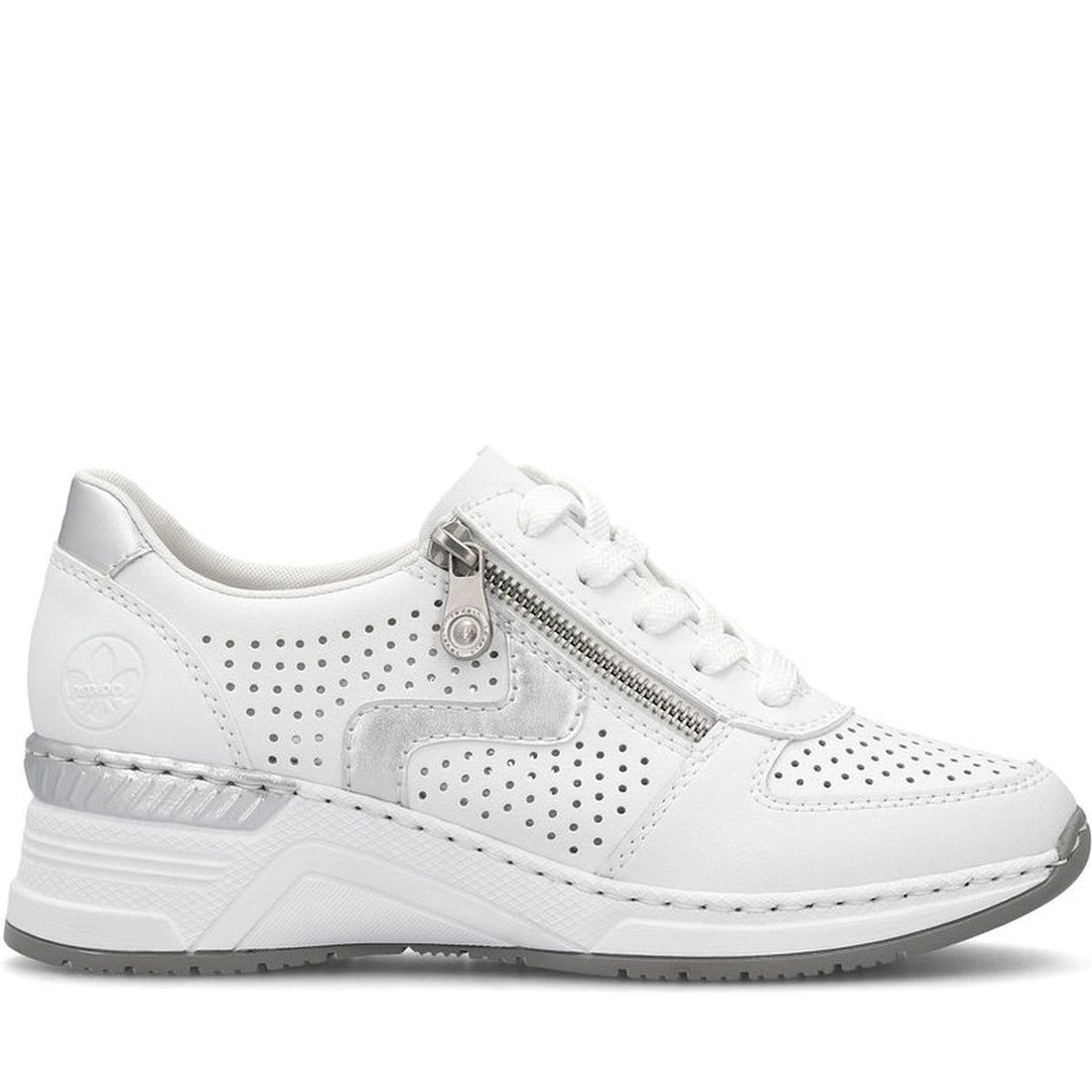 Rieker womens white leisure trainers | Vilbury London