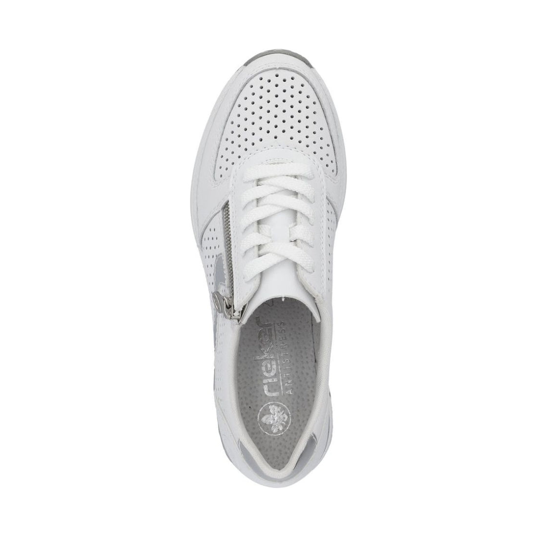 Rieker womens white leisure trainers | Vilbury London