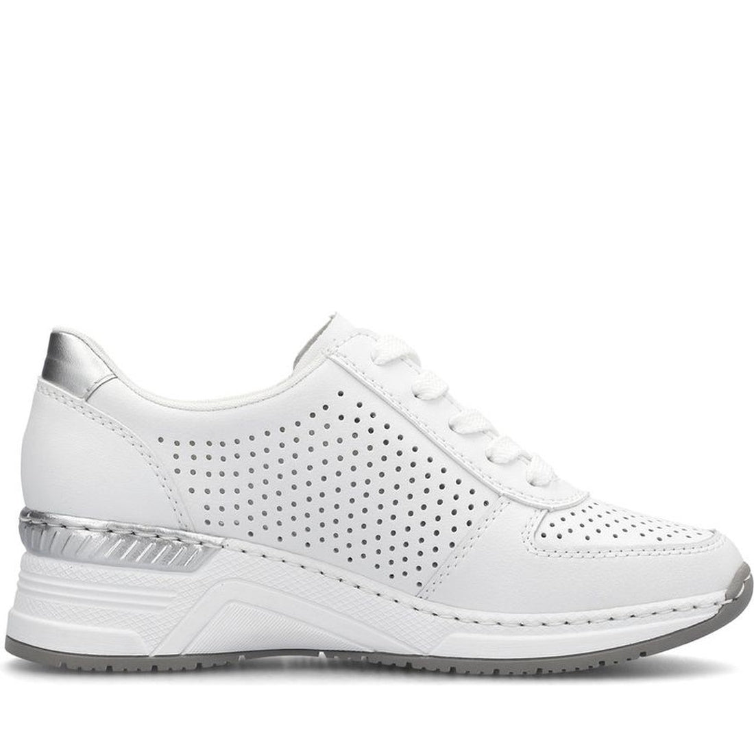 Rieker womens white leisure trainers | Vilbury London