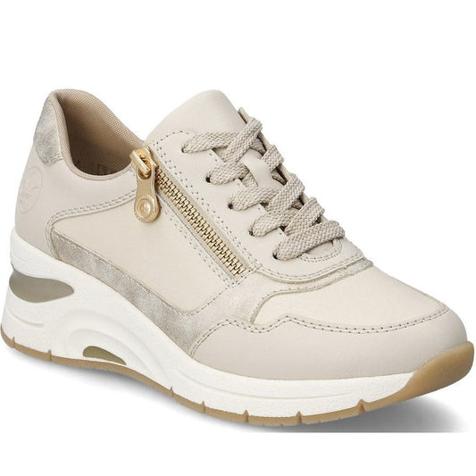 Rieker womens beige leisure trainers | Vilbury London